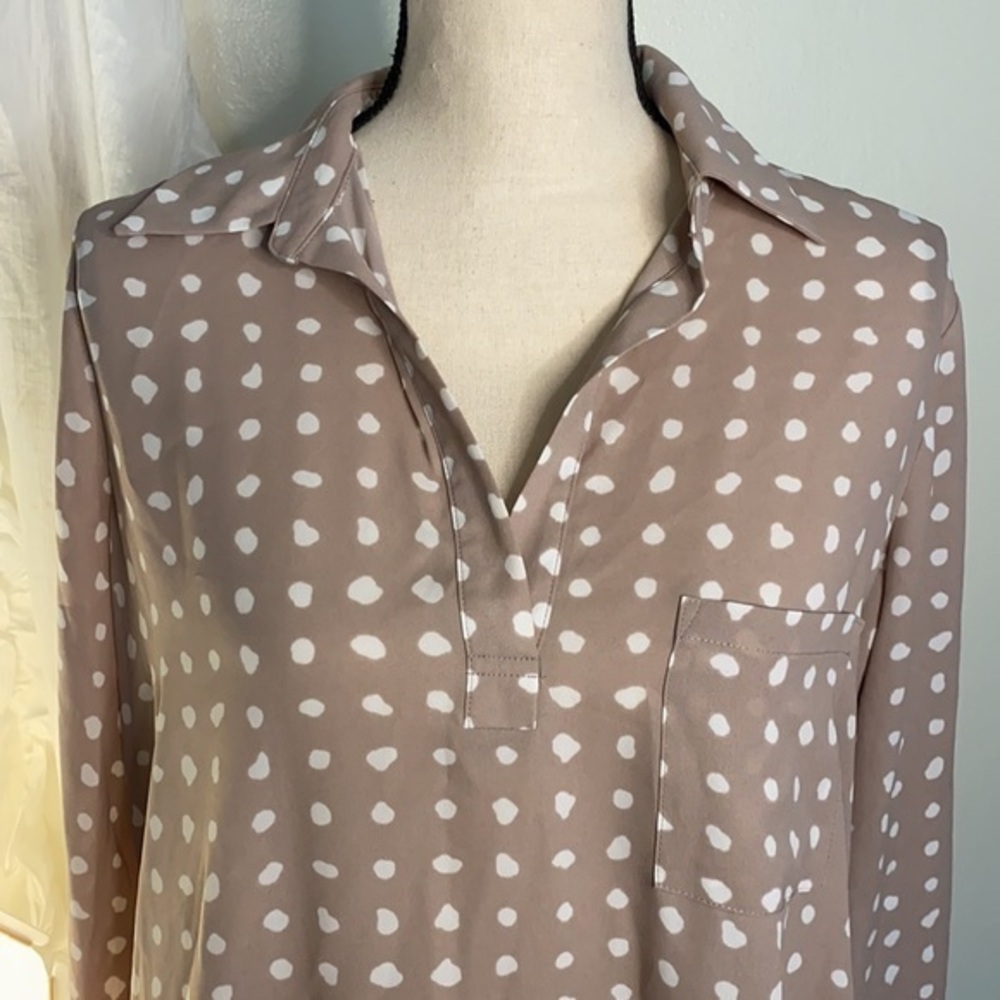 Pleione Long Sleeve Collared Pullover Top Size‎ S - Picture 3 of 8